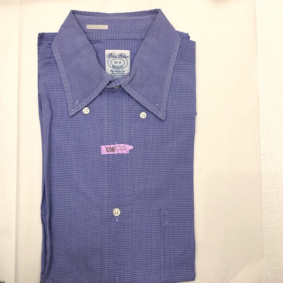Brooks Brothers Blue Relaxed Fit Button Down Shirt size 15-2 - Picture 1 of 2